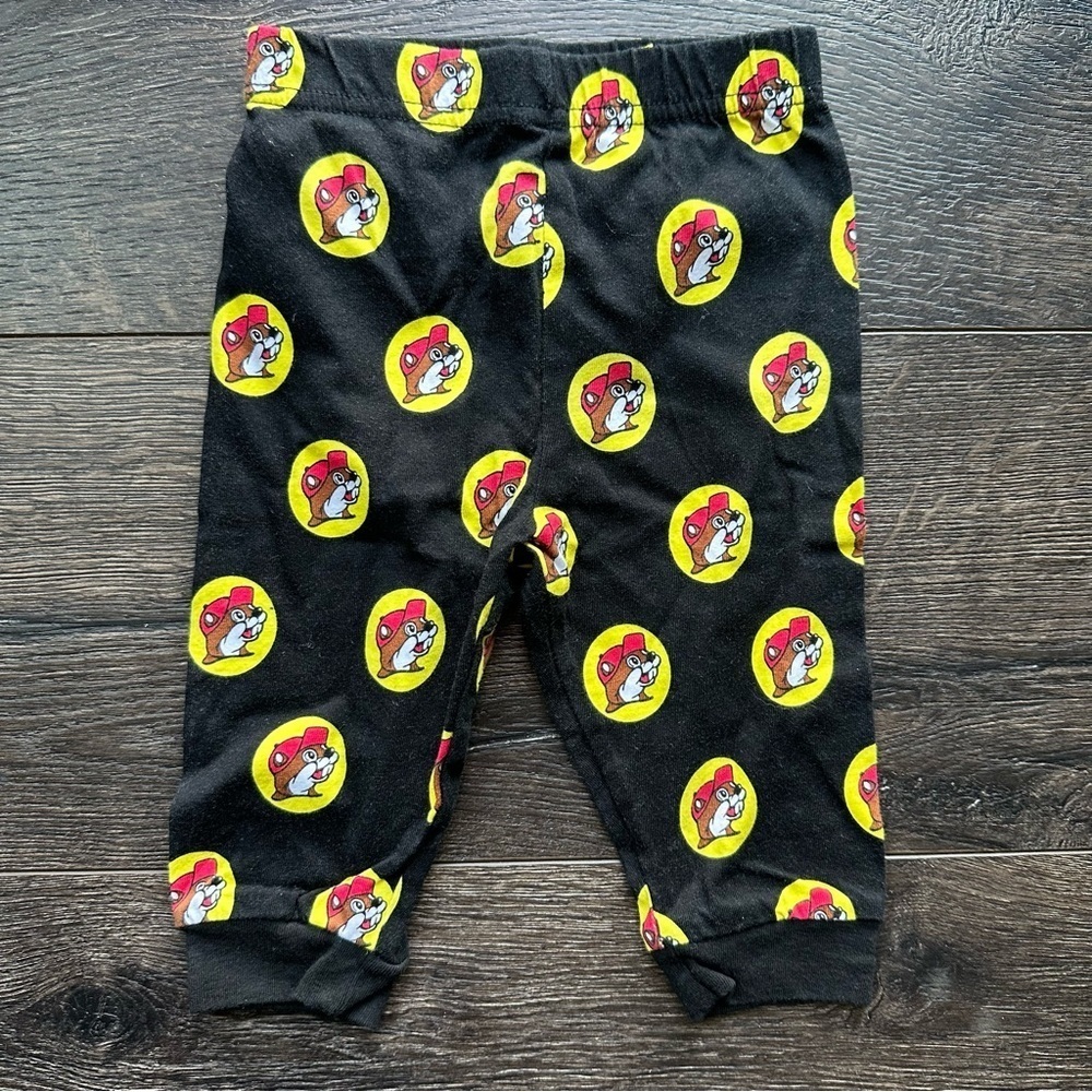 Buc-ee’s Black beaver Print Stretchy Casual Bottoms baby size 6 months